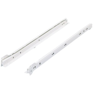 Guide a rulli Hettich, estrazione parziale, bianco, 400 mm, portata fino a 20 kg.