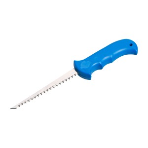 LUX Gipskartonsäge Classic, 160 mm, mit blauem Griff. Handsäge für Gipskarton und Holz.