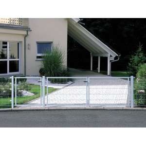 Portail grillagé blanc Gah Alberts, 1000x1000mm, galvanisé à chaud, pour clôtures de jardin.