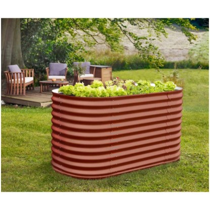 Vitavia Hochbeet Vita 858 oval Rot (HxBxT) 86 x 82,1 x 162,1 cm