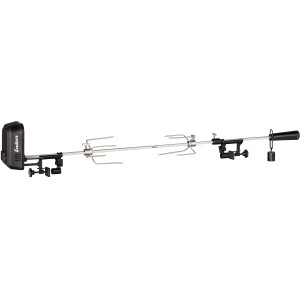 Enders Grillspieß Pro, 110 cm, inox. Broche universelle avec moteur et support pour barbecues à gaz.