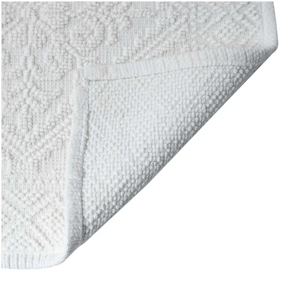 Spirella Badteppich – Hochflorige Mikrofaser, 80x150 Cm, Weiß – Flauschig, Rutschhemmend & Für Fußbodenheizung Geeignet