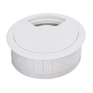 Passacavo Hettich bianco (Ø 60 mm) in plastica per mobili.