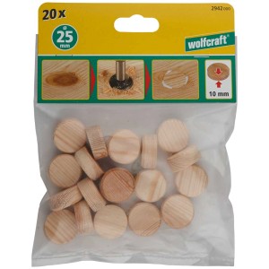 Bouchons coniques en pin, 20 pièces, Ø 25mm pour couvrir vis et trous.