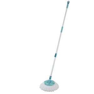 Leifheit Set pulizia Disc Mop Ergo con Power Cleaner, turchese. Mocio con manico telescopico.