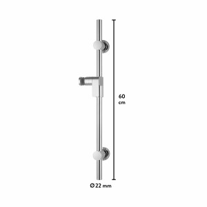 Barre de douche chromée baliv DST-60.40, 60 cm avec support de douche.