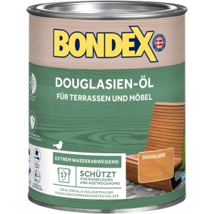 Boîte d'huile de douglas Bondex, protection mate pour bois extérieur, 750ml. Huile pour terrasses et meubles de jardin.