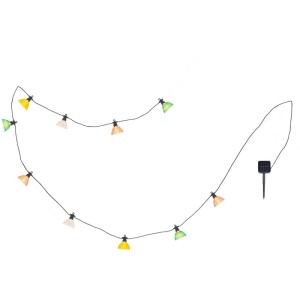 Globo Solar-Lichterkette mit 10 bunten Lampen, Länge 360cm, ideal für Garten und Terrasse.