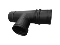 Pelletofenrohr T-Stück Edelstahl Schwarz Ø 80 mm