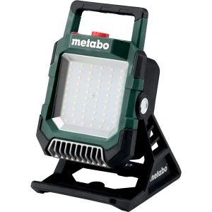 Metabo BSA 18 LED 4000 Solo faro da cantiere a batteria, utensile a batteria con maniglia e base magnetica.