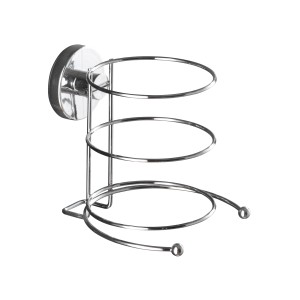 Wenko Support sèche-cheveux Milazzo chromé, design filaire avec fixation Vacuum-Loc.