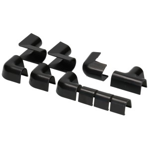 Raccords pour goulottes Cablefix, lot de 10 pièces noires pour goulottes de 10 mm.