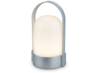 Brilo LED-Akku-Tischleuchte Chrom-Matt (HxBxT) 15,5 x 9 x 8 cm