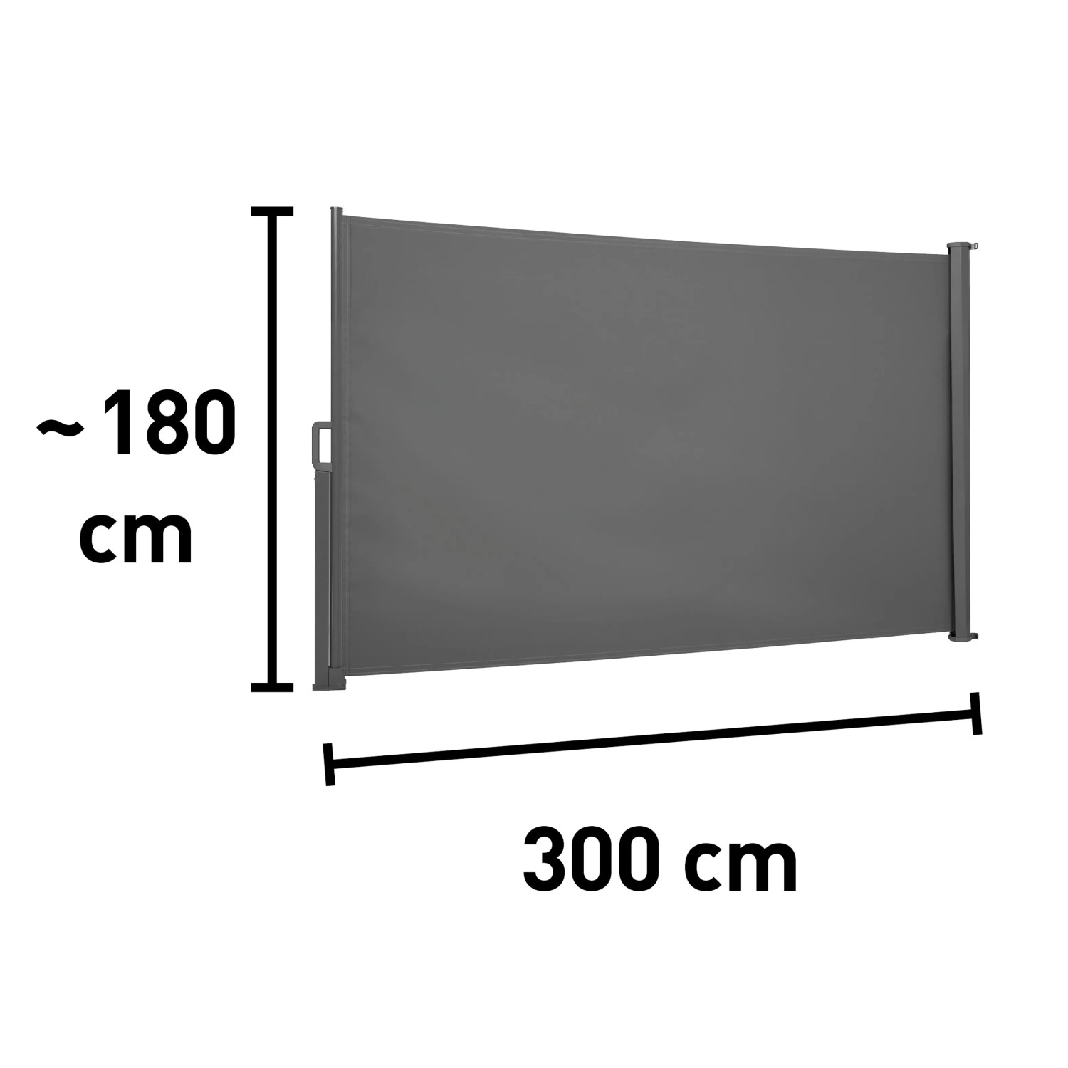 Dorio Aluminium Seitenmarkise – Hellgrau, Ausziehbar, 160x300 Cm – Sicht- Und Windschutz Für Terrasse & Balkon