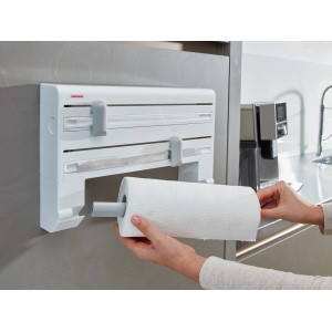 Leifheit Portarotolo da parete Parat, utensile da cucina per alluminio, pellicola e carta da cucina.