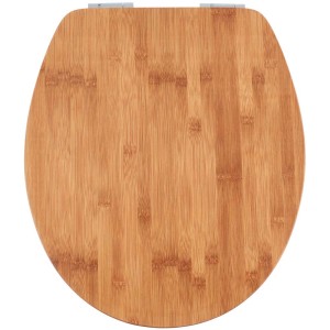 Sedile WC Diaqua Lyon Dark Bamboo con chiusura rallentata, legno MDF