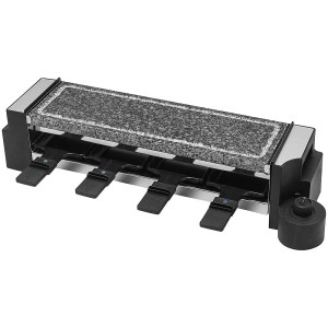 Clatronic RG 3678 raclette grill con piastra in pietra e 4 padellini.