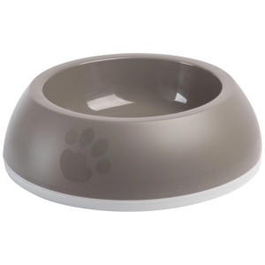 Ciotola per gatti Vitakraft For You in plastica grigia, 200 ml, con impronta di zampa.