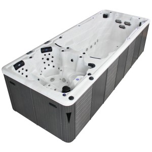 Spa extérieur Sonnenkönig Atlantik, grand spa fixe avec système de nage à contre-courant pour 7 personnes.