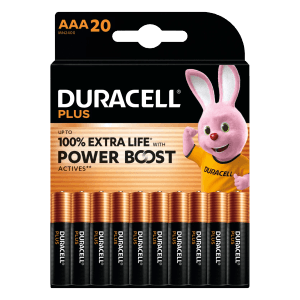 Duracell AAA batterie, confezione da 20. Batterie alcaline per vari dispositivi.