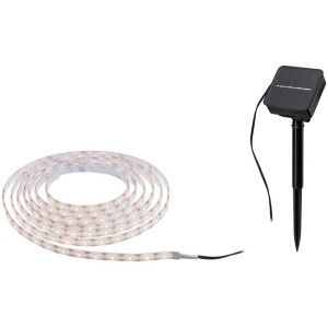 Striscia LED solare 3m bianco caldo con picchetto per pannello solare. Striscia luminosa flessibile e autoadesiva.