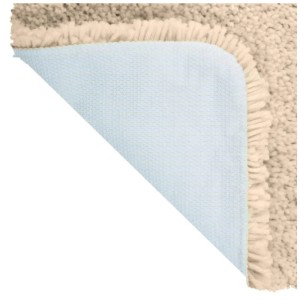 Tappeto bagno Spirella Highland color sabbia écru, 55x55 cm, altezza pelo 2 cm, con rivestimento antiscivolo.