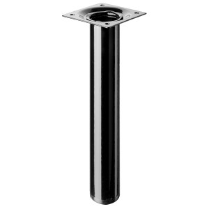 Pied de table Hettich noir, hauteur 200 mm, rond, pour meubles.