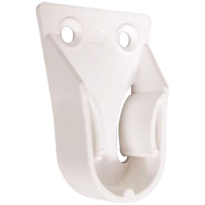 Supporto per tubo appendiabiti in plastica bianca, set da 2 per accessori mobili.