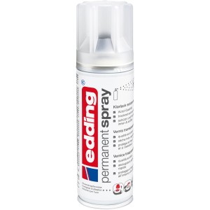 Edding 5200 vernis transparent en spray, finition satinée, pour une protection et fixation idéales.