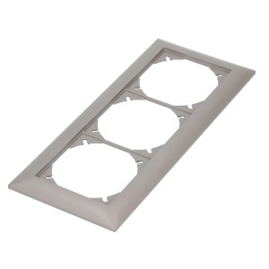 Cornice di copertura antracite Feller EdizioDue 1+1+1 per interruttori e prese.
