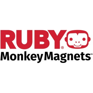 Logo Ruby Monkey Magnets, pastilles magnétiques pour la maison.