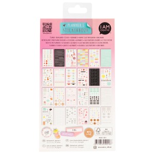 I Am Creative Livre de stickers pour planner, 24 feuilles d'autocollants colorés autocollants.