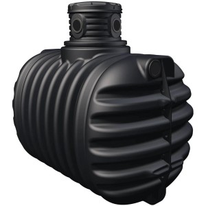 Cuve enterrée noire 4rain Compact 2650 l avec regard et couvercle.