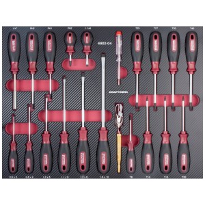 Set di cacciaviti Kraftwerk, 21 pezzi con intaglio, Phillips, Torx in inserto EVA.