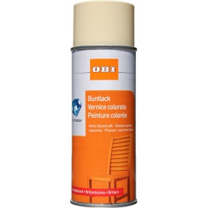 Spray di vernice colorata lucida OBI, avorio, bomboletta da 400 ml.