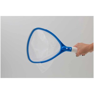 Épuisette Colibri Spa avec cadre bleu et filet blanc pour nettoyer piscines et spas.