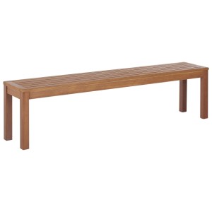 Banc de jardin Beliani Monsano marron en bois d'eucalyptus, adapté pour le jardin, la terrasse ou l'intérieur.