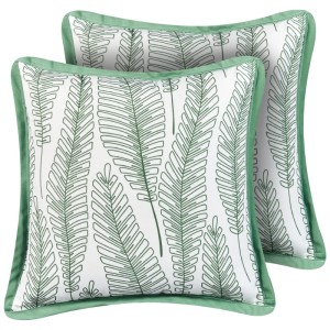 Beliani Cuscini decorativi da esterno Meadow bianco-verde 45 x 45 cm / 2 pz