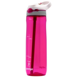 Contigo borraccia Ashland Pink, 720ml, con cannuccia e coperchio a tenuta stagna.