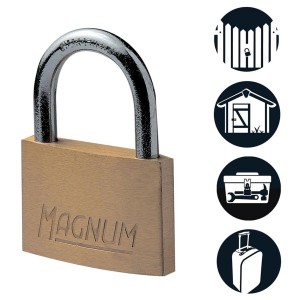 Master Lock Magnum Vorhängeschloss, 20mm Messinggehäuse mit Stahlbügel.