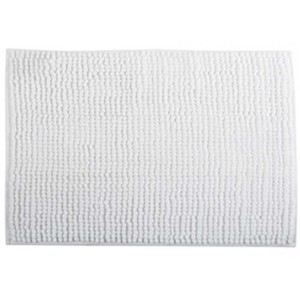 Tappeto bagno bianco MSV Chenille (40x60 cm) con superficie morbida e rivestimento antiscivolo.