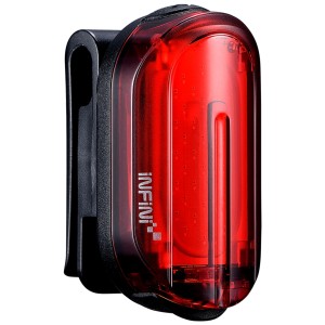 Feu arrière LED Infini Olley, rouge, pour éclairage de vélo avec clip.