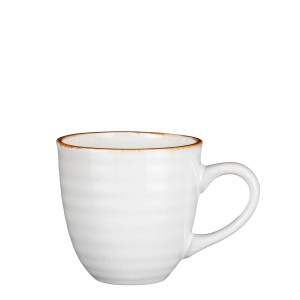 Tazza bianca Mica Decorations Tabo con bordo marrone, 9x9 cm.