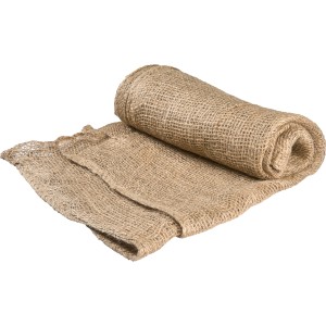 Lot de 2 sacs à feuilles compostables en jute, roulés et pliés.