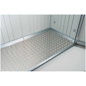 Pannello pavimento Biohort in lamiera mandorlata di alluminio per GS 190, accessorio per sistemi di stoccaggio da giardino.