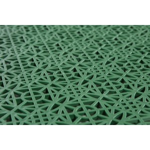 Dalle clipsable verte Andiamo (38x38 cm, 7 pièces) avec motif pour balcon et terrasse.
