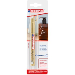 Edding 751 Marqueur peinture brillante or pour écrire sur verre, métal et plastique.