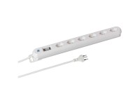 Steffen Steckdosenleiste Linea Plus 6 x T13 mit Schalter Weiss Kabellänge 3 m