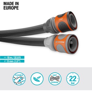 Gardena Liano Life tubo da giardino, 10 m, 13 mm, tubo in tessuto, flessibile e leggero.