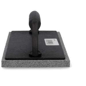 Eckige Reibscheibe 21x13 cm mit Schwammgummi für Putz- und Estricharbeiten.